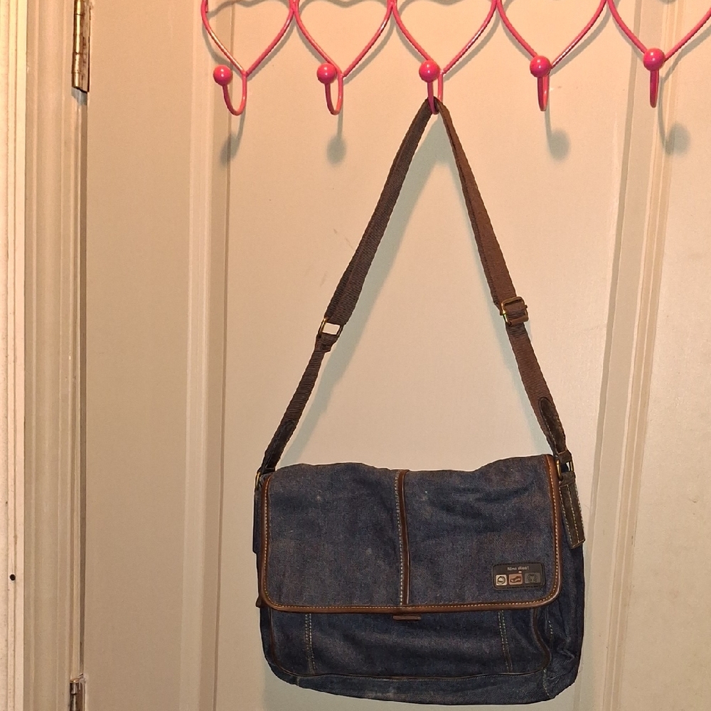Nine West Blue and Brown Messenger Bag